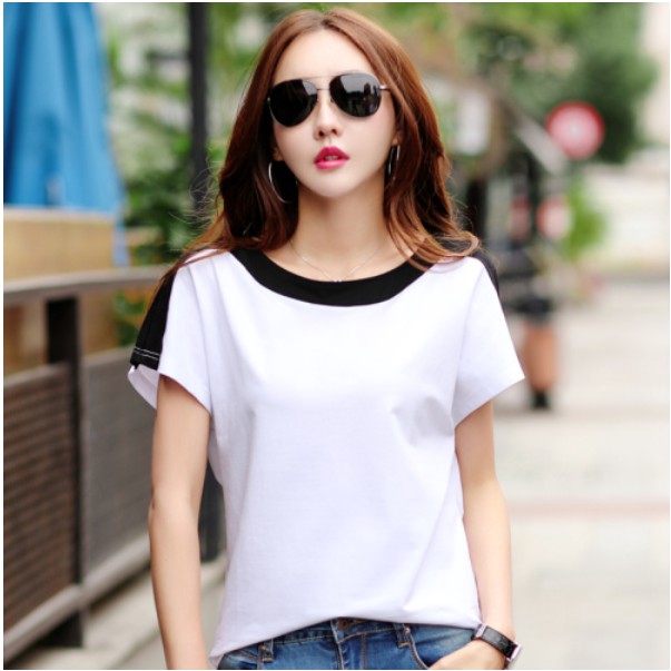 Plus Size Summer Women Simple Bat Short-sleeved Cotton T-shrit O-neck Casual Loose Tops Blouse