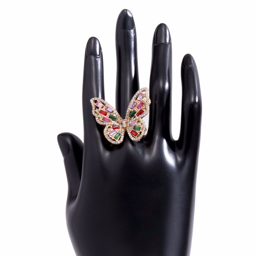 Nhẫn Hợp Kim Hình Bướm Đính Đá Sang Trọng Thời Trang Dành Cho Nam Và Nữ