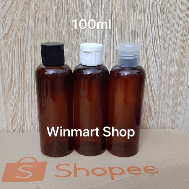 Chai nhựa nâu nắp bật 100ml