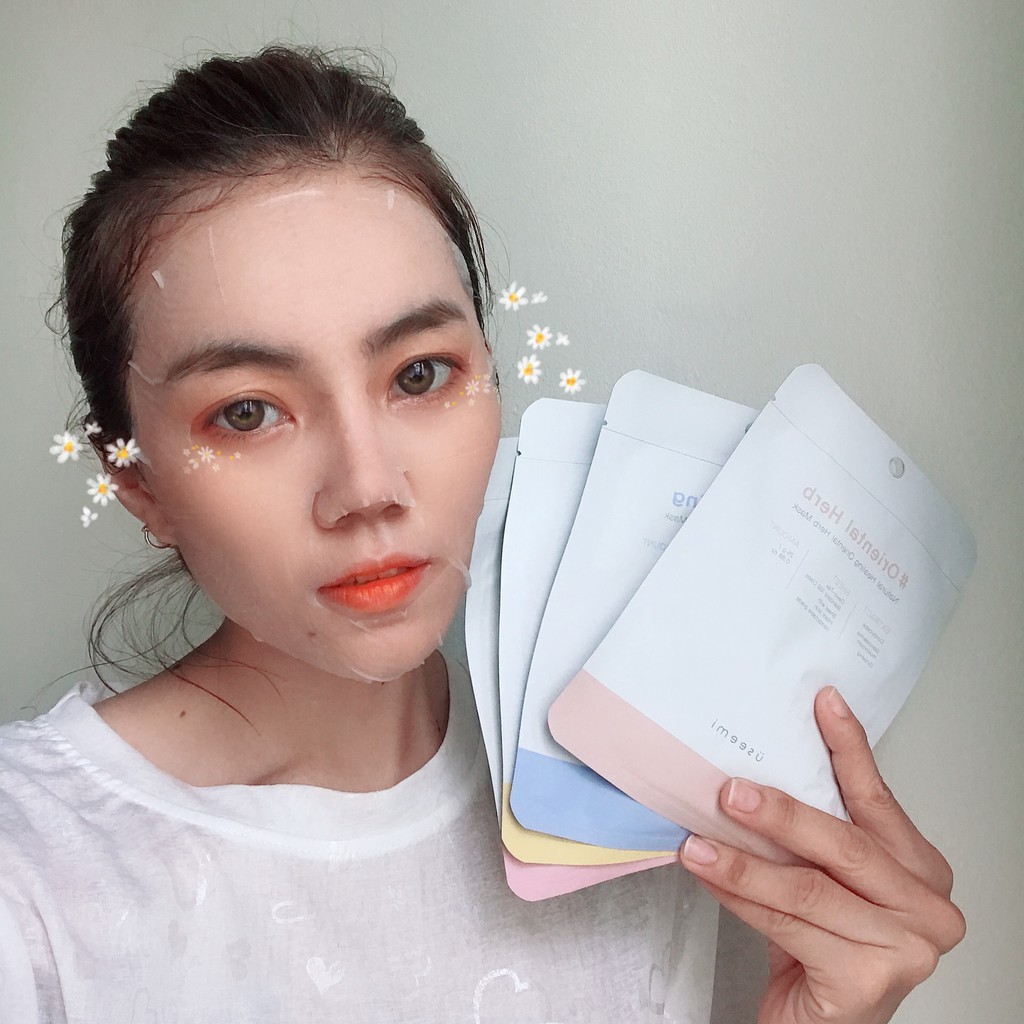 [HÀNG CÔNG TY] Mặt Nạ Giấy Useemi Không Cồn Cải Thiện Làn Da Lão Hóa Natural Healing Anti Wrinkle Mask YENBEAUTY