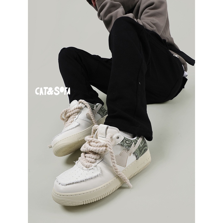 Giày Thể Thao Niche W4HV Sofa Và Cat Cashew Nut Flower Sờn Dày Dặn Hợp Thời Trang Cho Nam