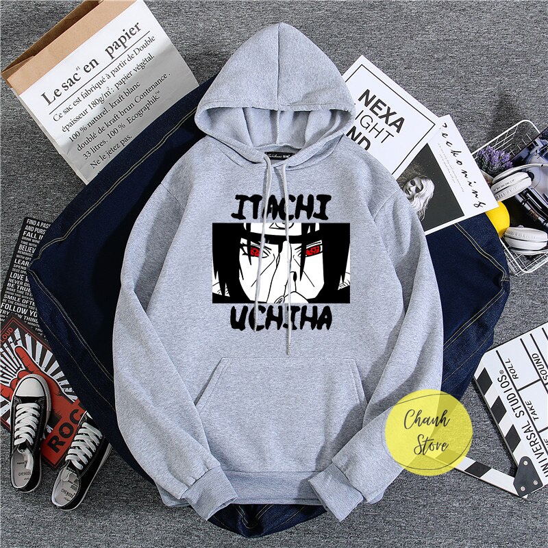 Áo Hoodie Unisex Dáng Rộng Unchiha Itachi Manga Naruto