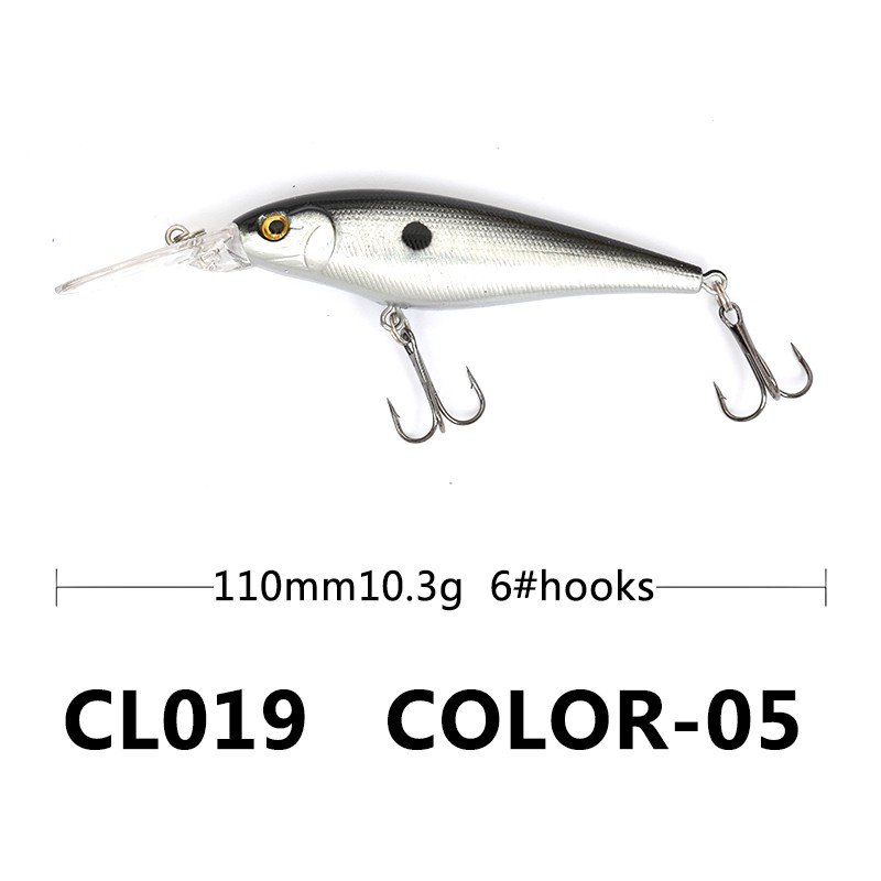 Mồi Giả Câu Cá 3D 11cm/10.3g Thiết Kế Sinh Động 0-2m Lặn sâu/Minnow Lure/Fishing Bait/Fishing Hook