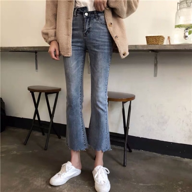Quần jeans ulzzang ống loe