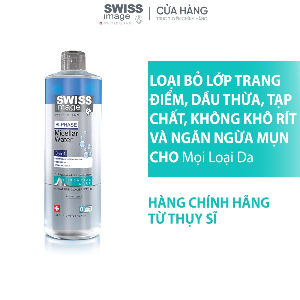 [Mua 1 Tặng 1] Nước tẩy trang 3 trong 1 làm sạch sâu cho mọi loại da Swiss Image Bi-Phase Micellar Water 400ml