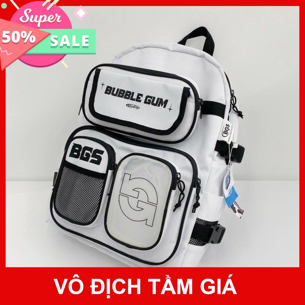 Balo học sinh SS02 - Chuẩn real Bubble Gum Studio hoodie1996