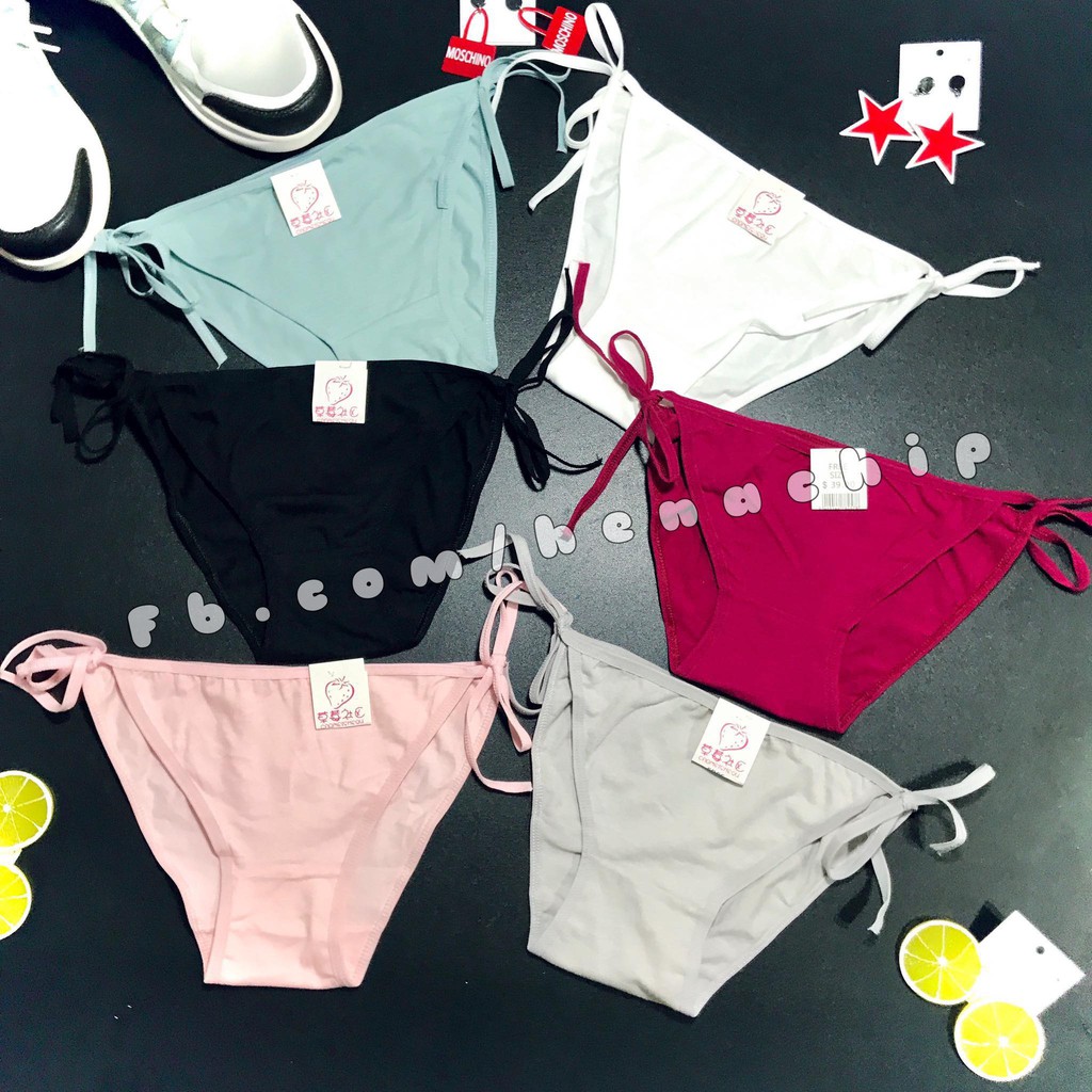 Quần Lót cột dây cotton màu trơn