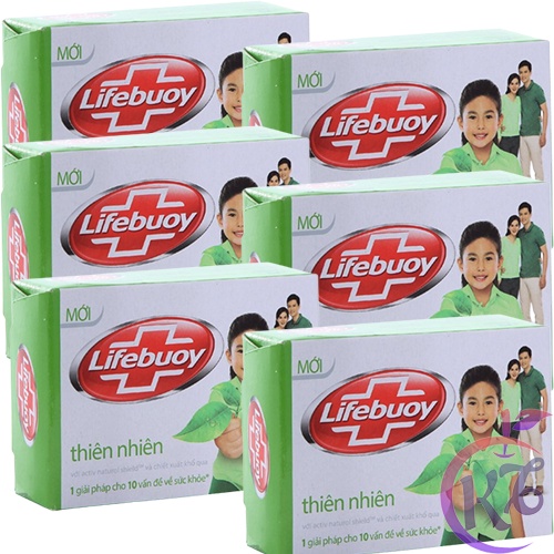 Combo 6 xà bông cục Lifebuoy 90g Thiên Nhiên với chiết xuất Khổ Qua, bảo vệ diệt khuẩn 10 (Xanh Lá) - xà phòng thanh