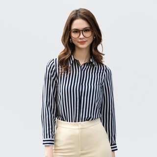 Áo sơ mi lụa sọc medium