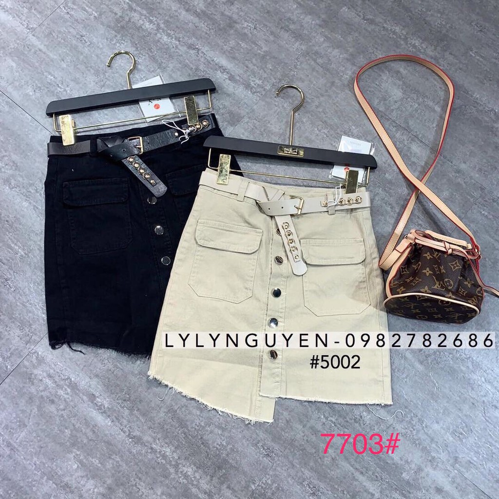 G10. 7703. CHÂN VÁY THÔ KHUY 2 TÚI VẠT NHỌN | BigBuy360 - bigbuy360.vn