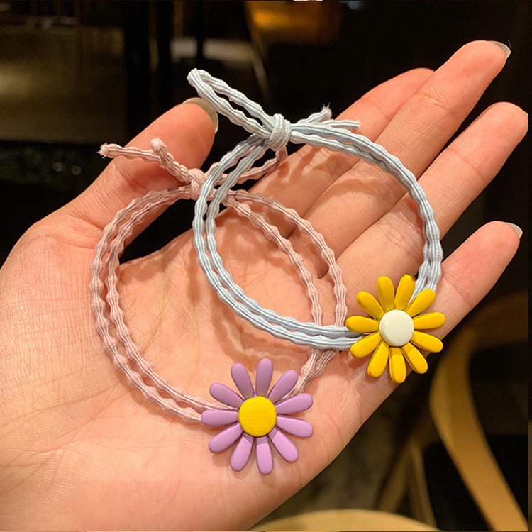Set 2 Chun buộc tóc Daisy hoa cúc loại đẹp - Chun buộc tóc, cột tóc hoa cúc siêu xinh siêu đáng yêu