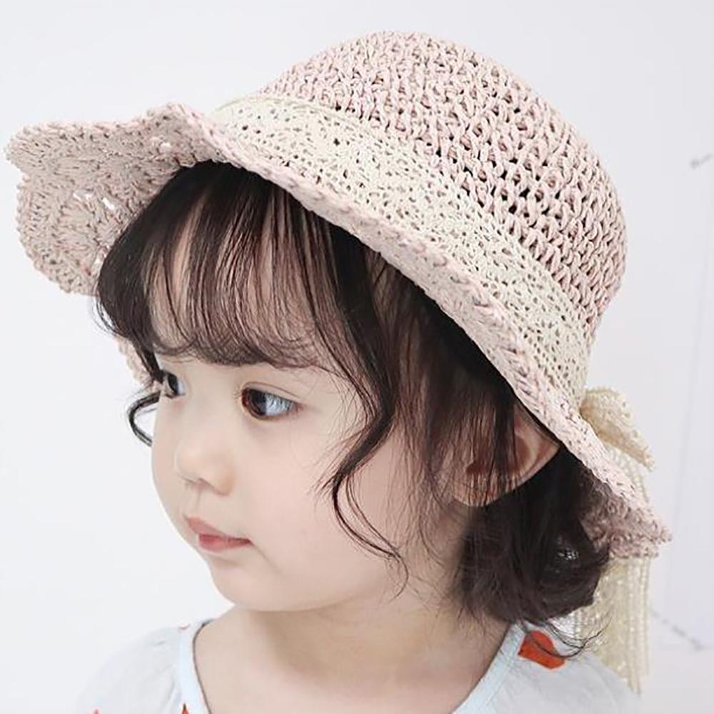Mũ Bucket Mềm Mại Chống Nắng Đính Nơ Phối Ren Cho Bé Gái