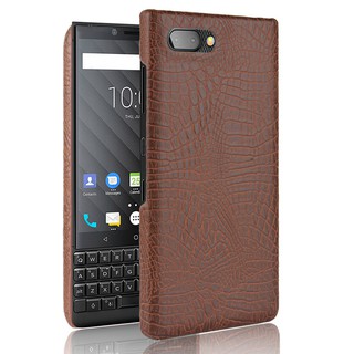 For BlackBerry Key 2 Case Luxury Vintage Crocodile Pattern PU Leather
