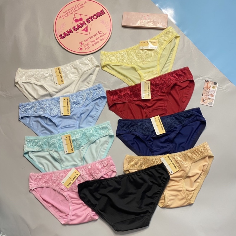 Quần Lót Nữ kháng khuẩn Thun Lạnh Phối Ren thương hiệu SAM SAM chất thun lạnh dày dặn mà rất mát mẻ, đủ size