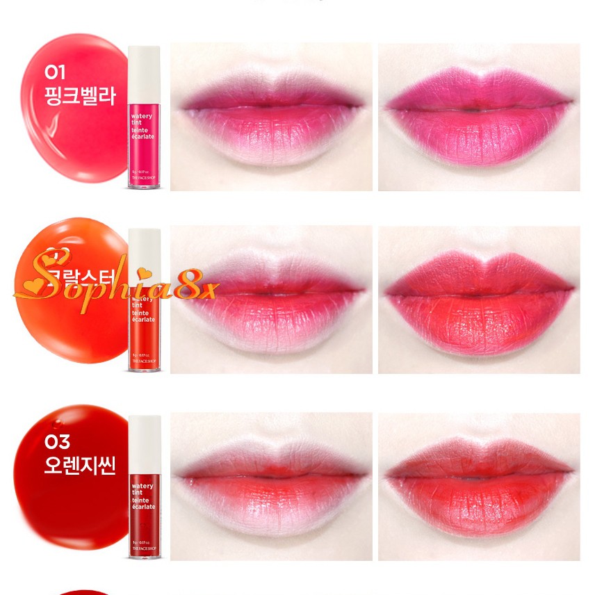 Son kem The Face Shop Watery Tint mềm môi lên màu đẹp TFS 5g