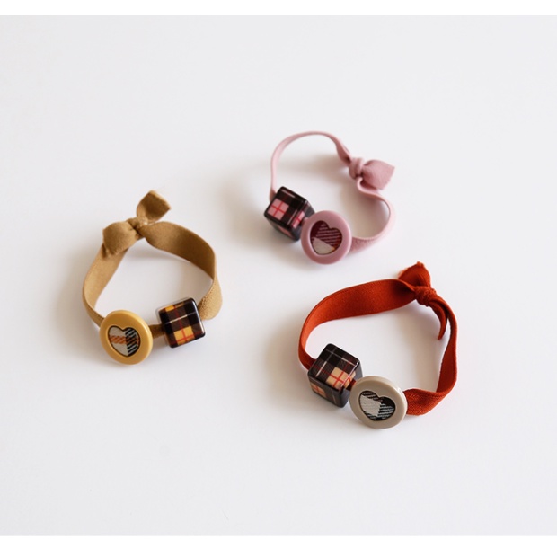 [Hàng mới về] Đồ cột tóc Handmade hạt vuông khoen tròn Retro Cổ điển