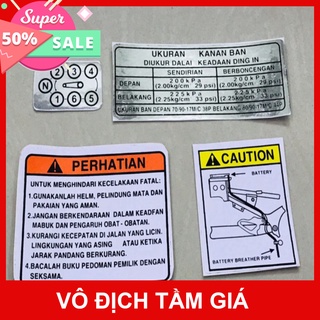 Hcm- ddxm - v7 - bộ tem thông số dán gắp xe sport