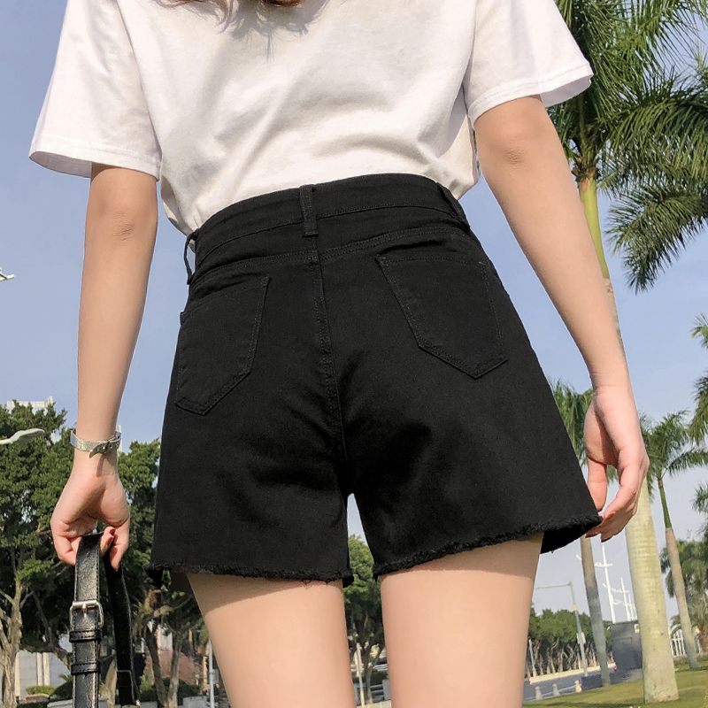 Quần Short Jean Cạp Cao Tua Rua Trẻ Trung Năng Động - LK035