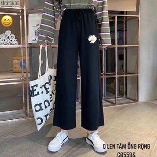 Quần ống suông hoa cúc - C
