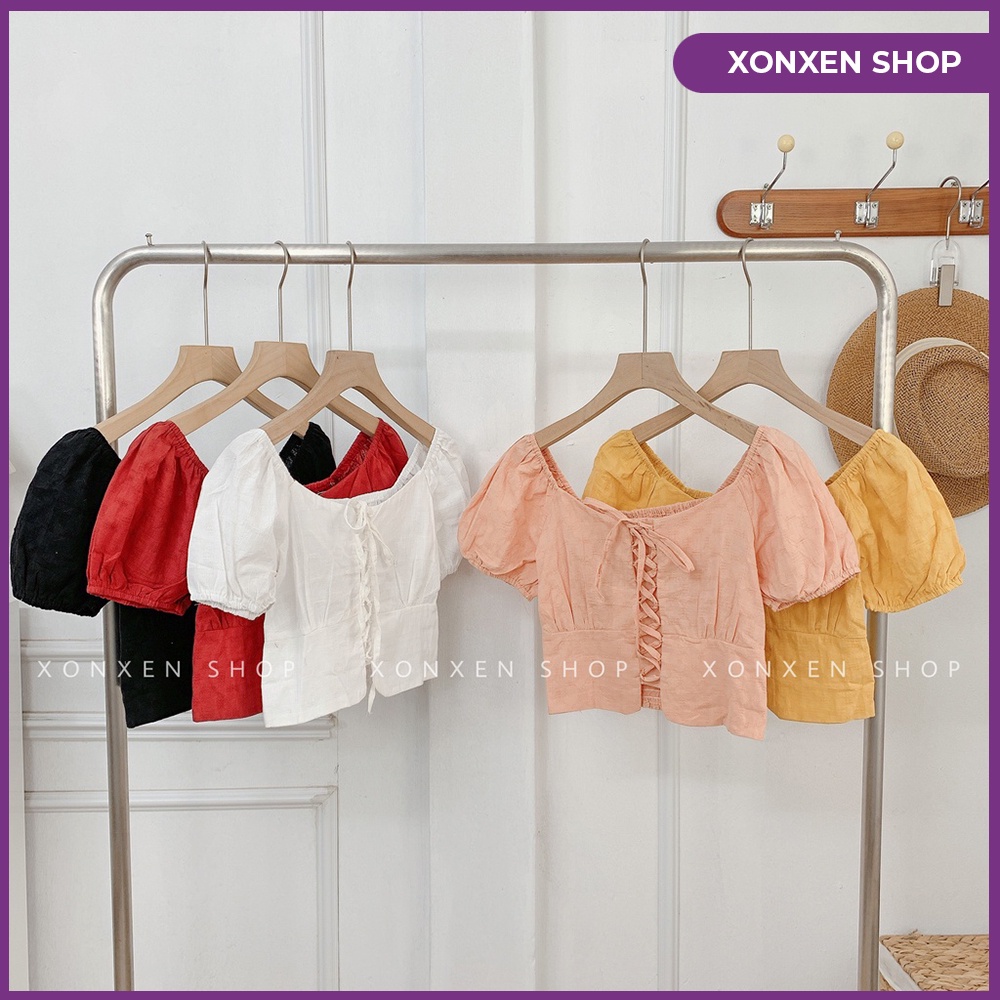 Áo kiểu croptop đan dây ngực cá tính tôn vòng eo free size XONXEN TAM KỲ 269 HÙNG VƯƠNG mã 3307