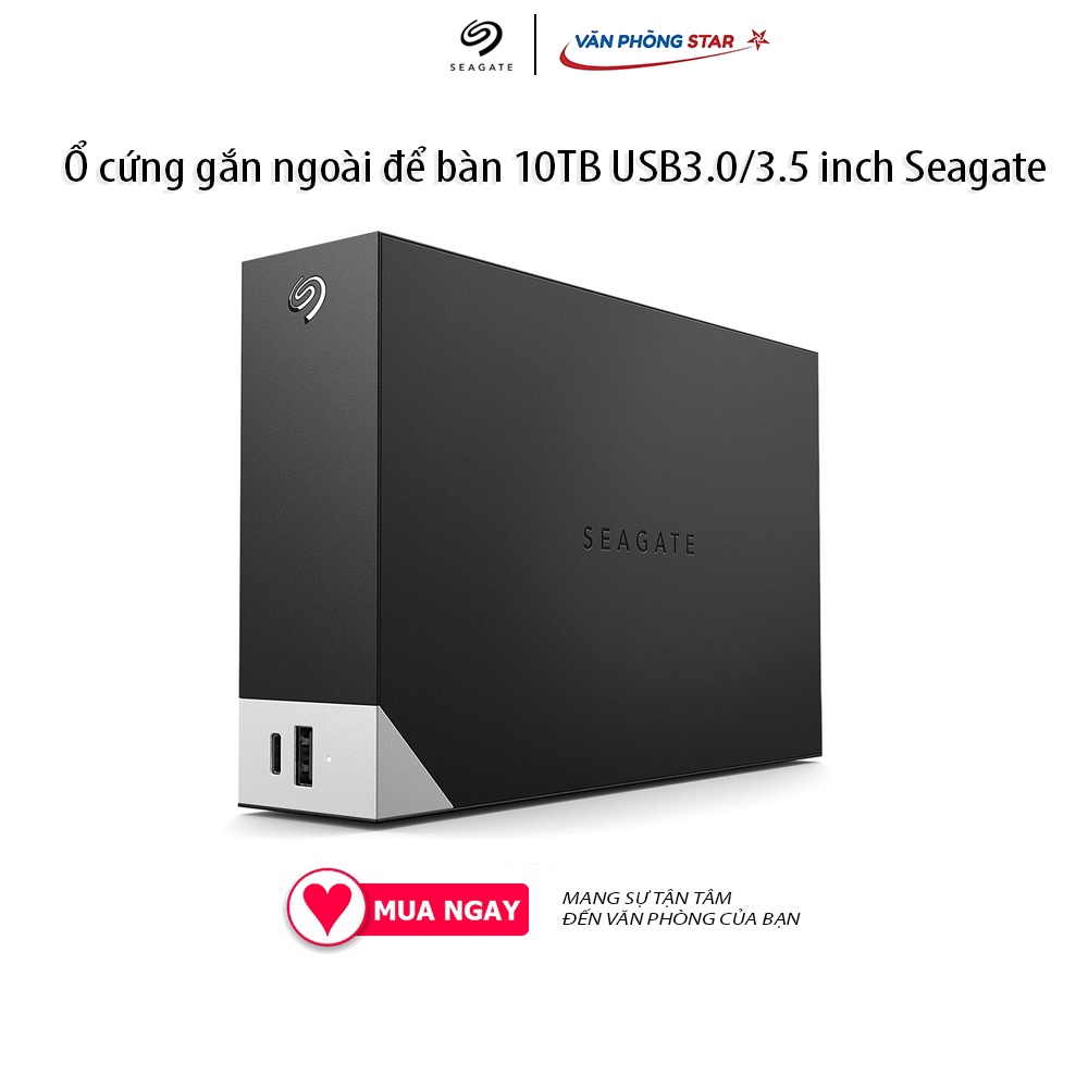 Ổ cứng gắn ngoài để bàn 10TB USB3.0/3.5 inch Seagate One Touch HUB Đen 10TB (SATA/ AHCI) 1x USB 3.0 1x SATA 6Gb/s