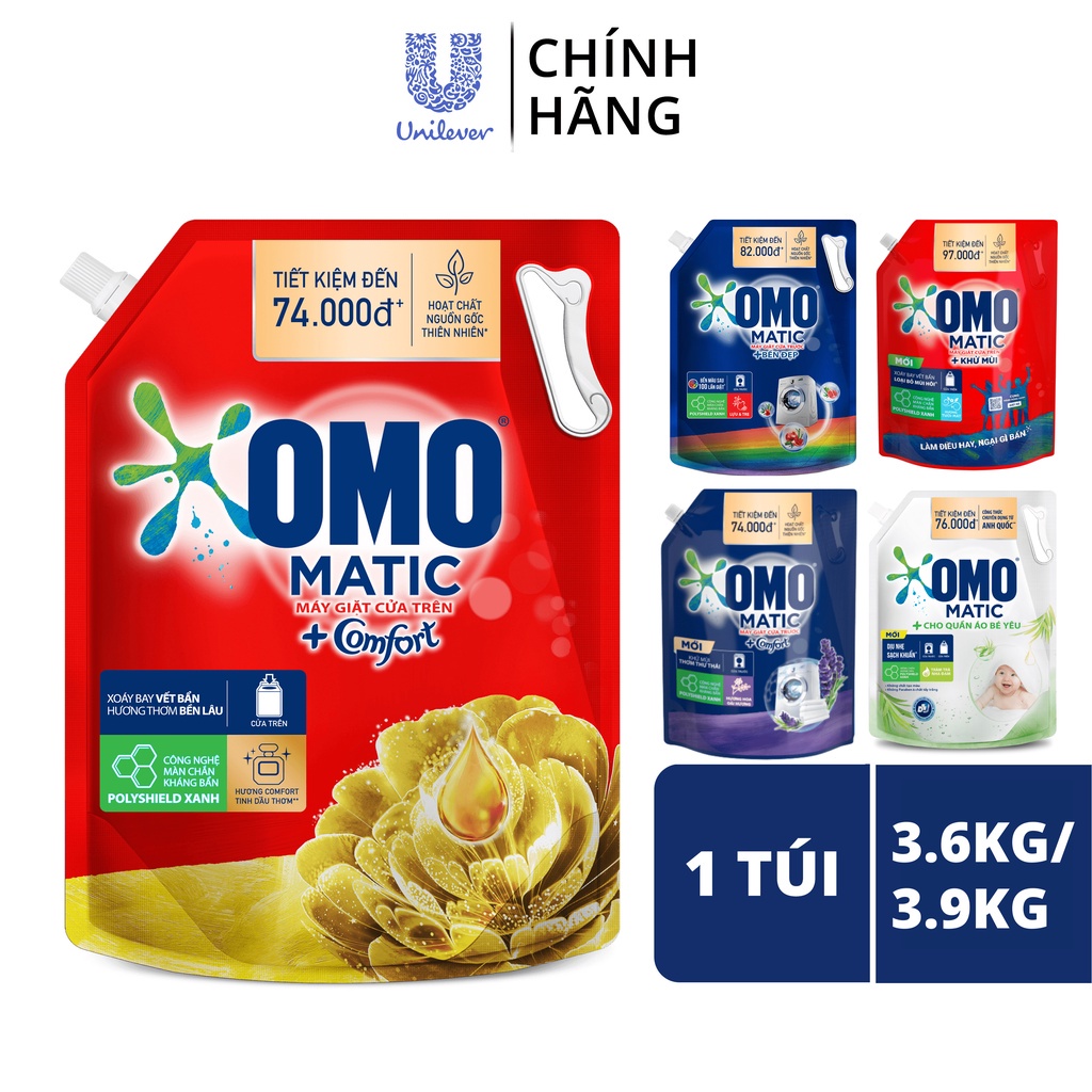 Nước giặt OMO Matic 3,6kg/3.9kg