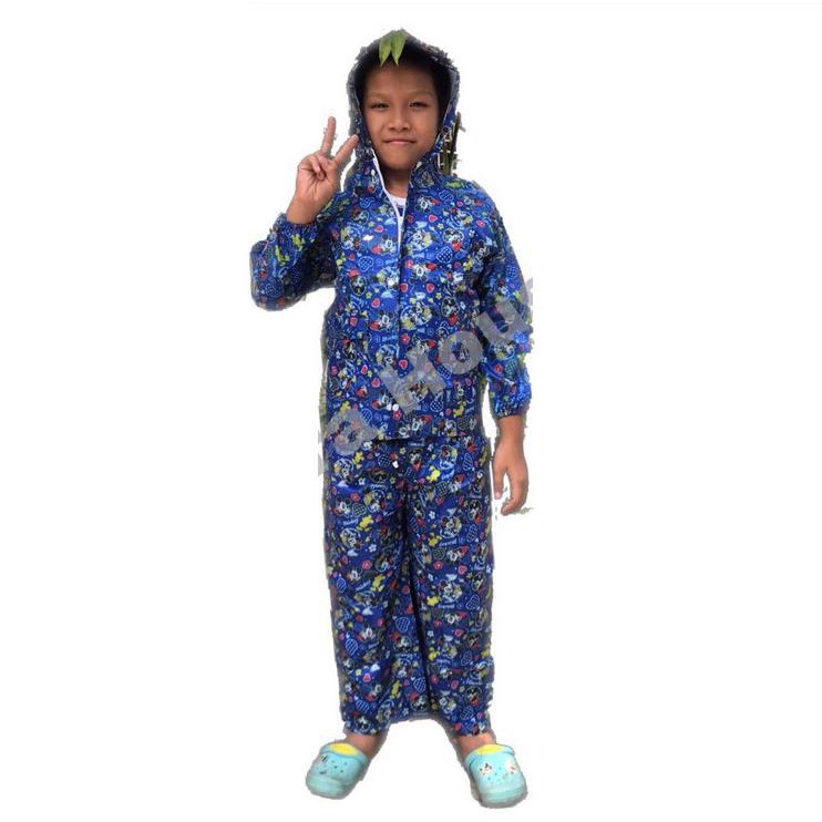 GIÁ SỈ Áo mưa bộ cho trẻ em gọn nhẹ, không gây vướng víu hay khó chịu khi mặc vào, chất liệu nhựa PVC an toàn 7824