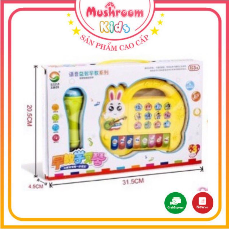 Đồ Chơi Đàn Piano Hình Thỏ Kèm Micro Siêu Xịn Dành Cho Các Bé Yêu Âm Nhạc