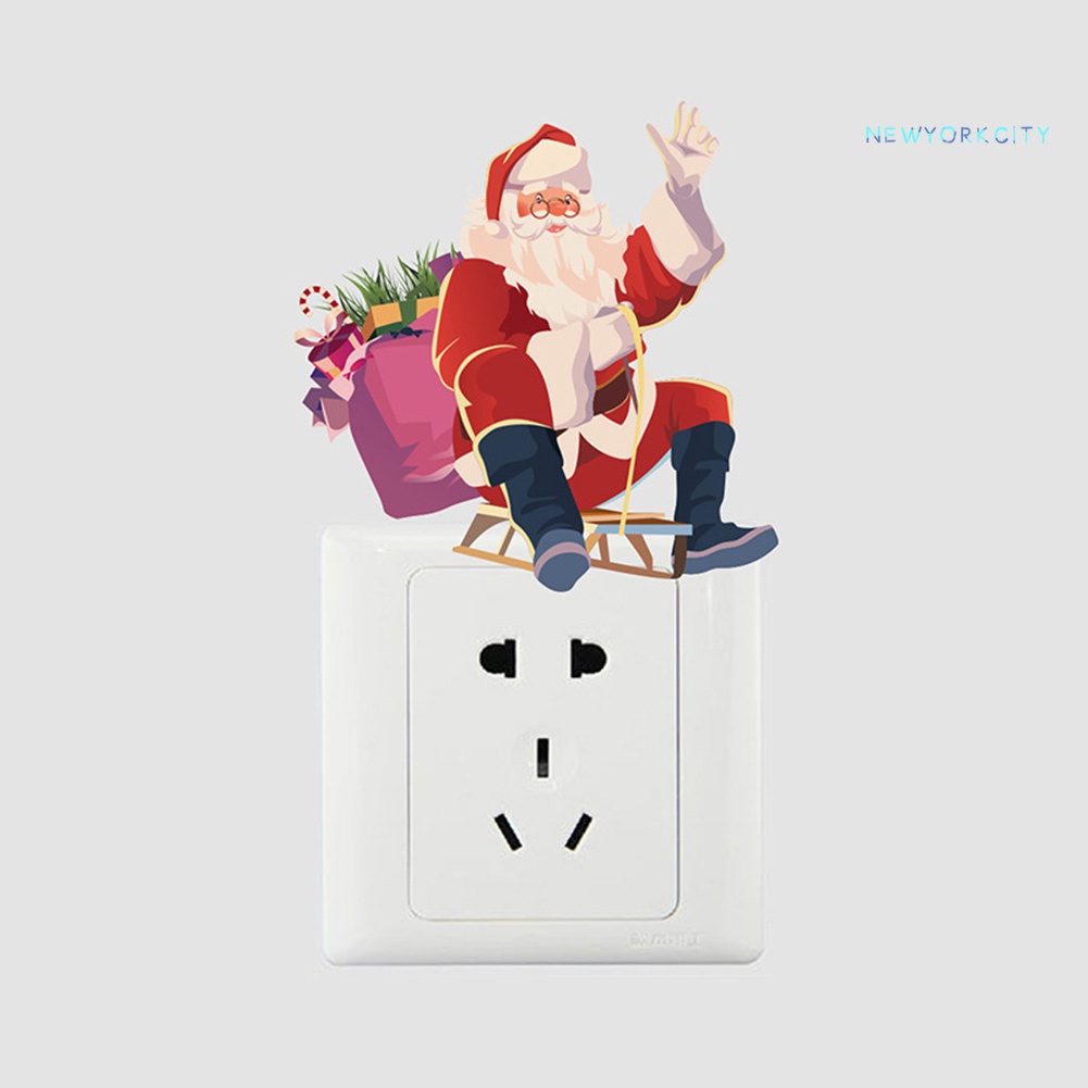 Đề Can Dán Trang Trí Công Tắc Họa Tiết Giáng Sinh Năm Mới