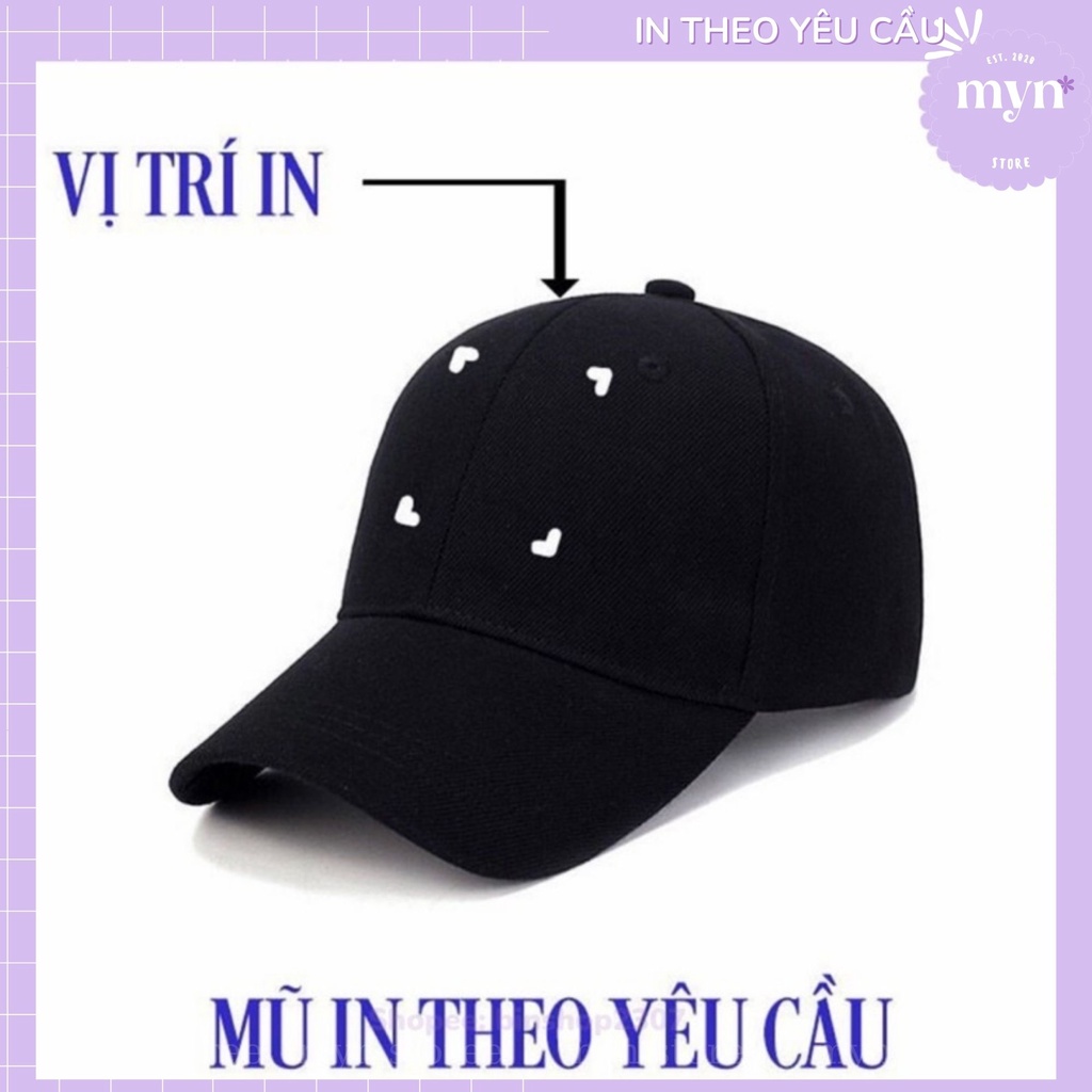 Nón Lưỡi Trai In Theo Yêu Cầu Hai Màu Đen Trắng