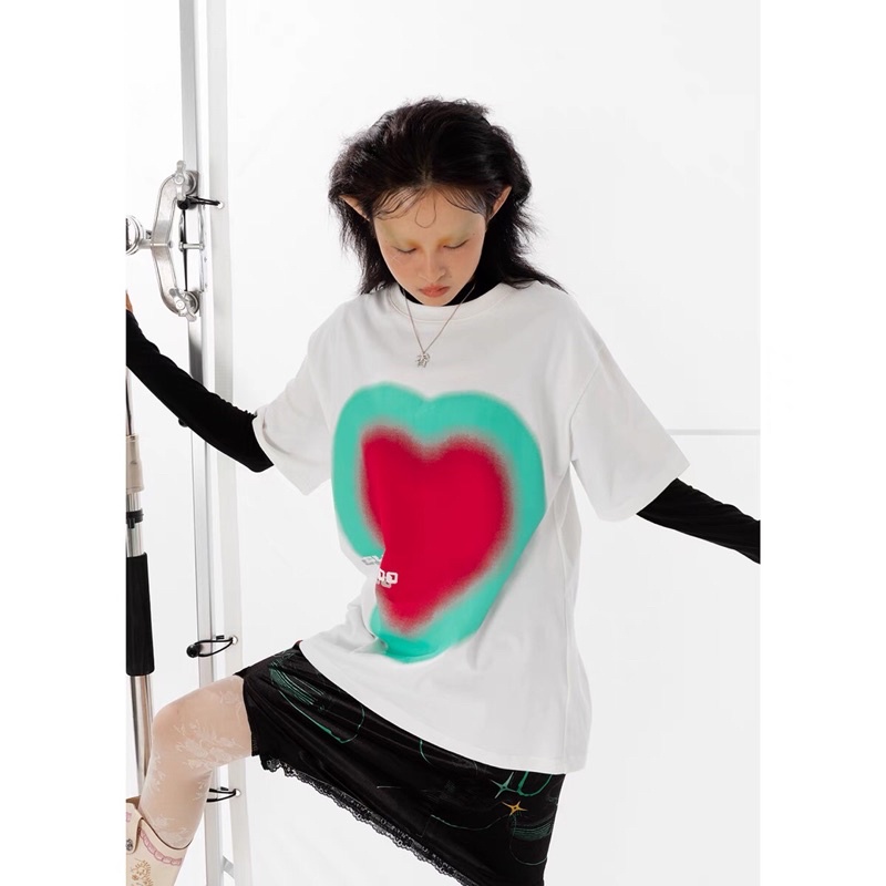Áo thun unisex SLEEPZOO hình trái tim - A019