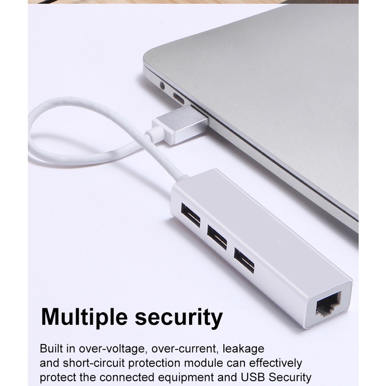 Adapter Chuyển Đổi USB C Sang USB 3.0 2.0 RJ45 HUB 100 / 1000Mbps Cho Macbook Windows Laptop