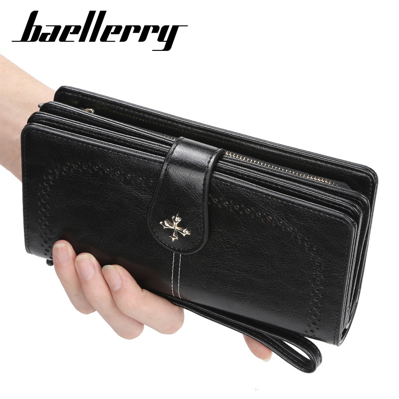 Ví Dài Baellerry Có Khóa Kéo Phong Cách Retro Thời Trang Cho Nữ
