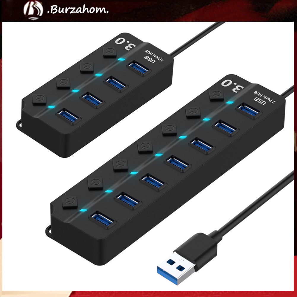 Bộ Chia 3/4 Cổng USB 3.0 Tốc Độ Cao Có Công Tắc Chất Lượng Cao