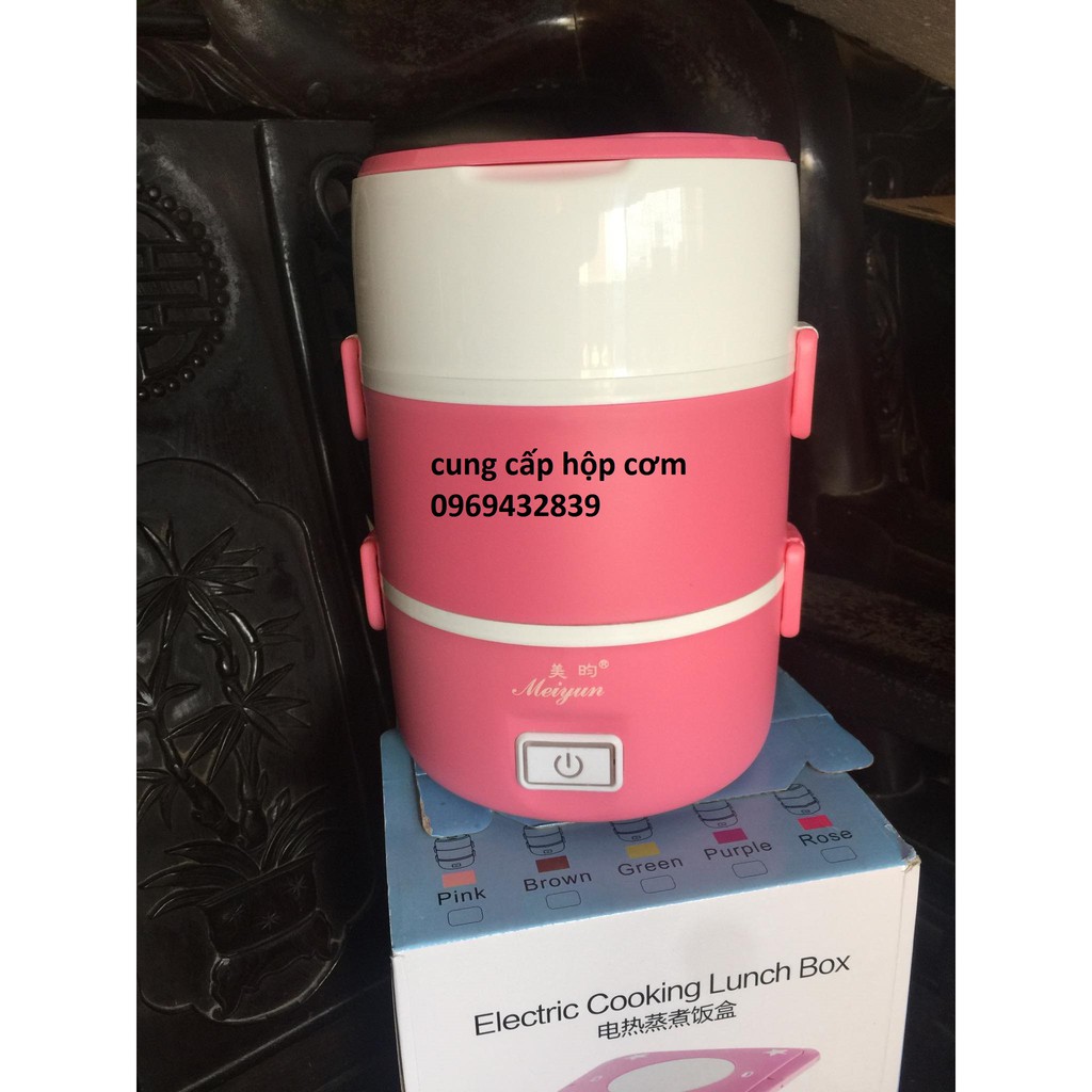 Hộp cơm hâm nóng cắm điện đa năng 3 tầng Inox Meiyun Xanh | BigBuy360 - bigbuy360.vn