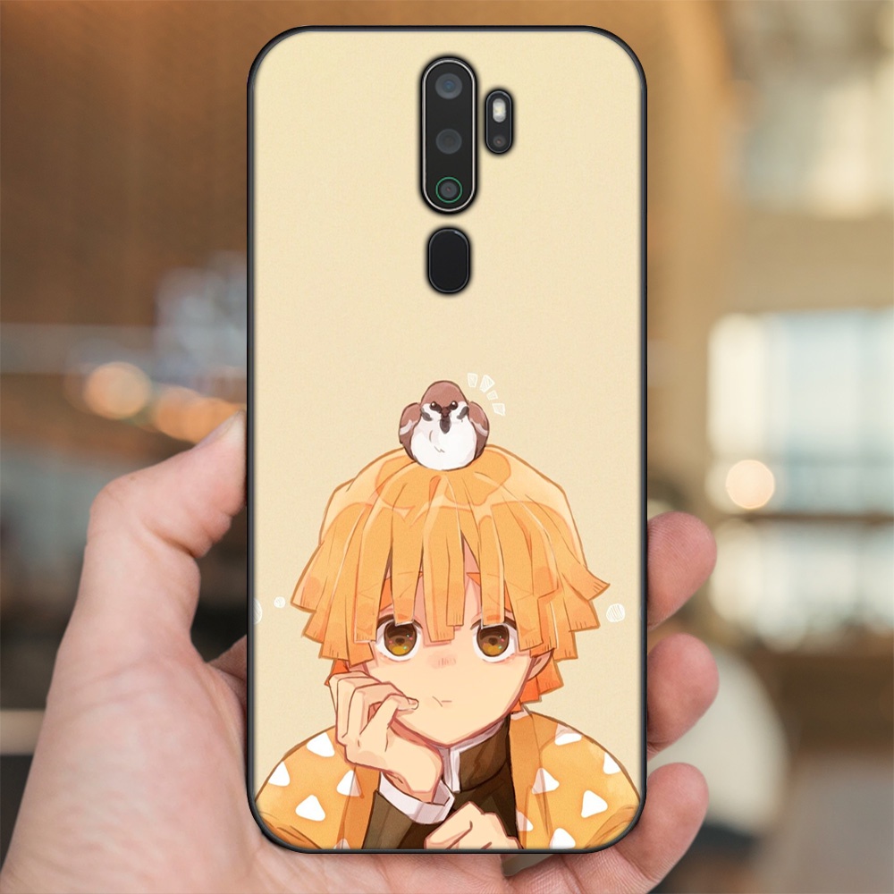 Ốp lưng Oppo A5 2020, A9 2020 viền đen in hình Zenitsu Kimetsu no Yaiba