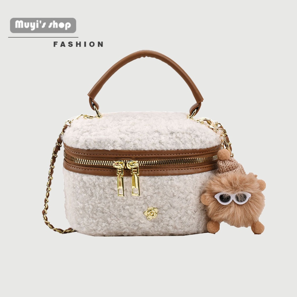 Túi Xách Lông Cừu Kiểu Nhỏ Nhắn Xinh Xắn Cho Nữ