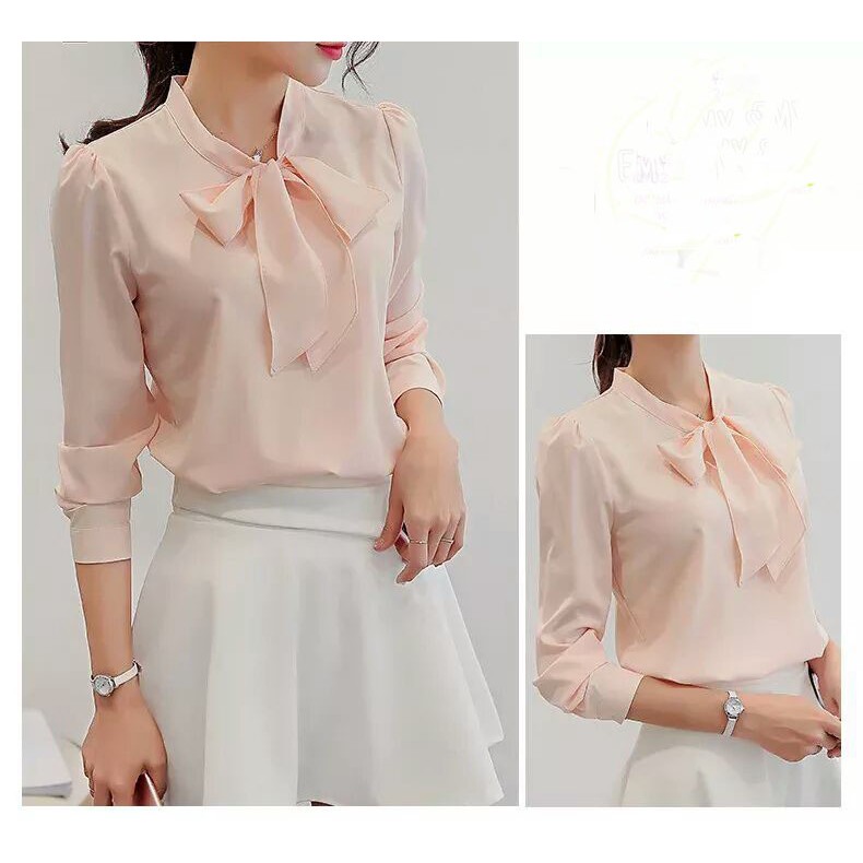 Áo sơ mi công sở ❣️FREESHIP❣️ÁO THẮT NƠ DỂ THƯƠNG MINA- Hàng thiết kế chuẩn