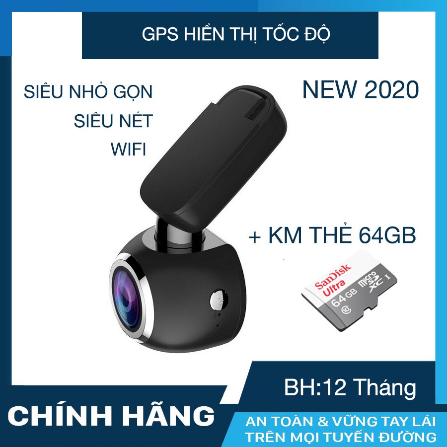 Camera hành trình ô tô Carcam Q1 có Wifi GPS siêu nhỏ gọn + thẻ nhớ 32/64/128GB Class 10 | BigBuy360 - bigbuy360.vn