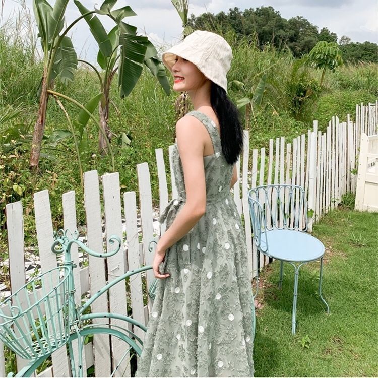 AMOI Đầm Chiffon Hai Dây Phong Cách Cổ Điển Thời Trang Đi Biển Dành Cho Nữ 2022