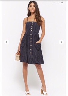 Đầm linen sọc