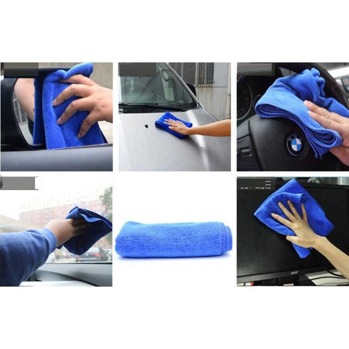 Khăn lau đa năng loại bé 30x30cm không rụng bông xe hơi ô tô màn hình vi tính lap top điện thoại