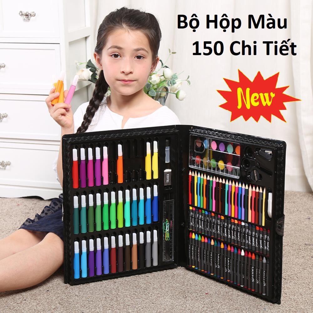 Bộ bút màu và dụng cụ thủ công 150 chi tiết cho bé tập tô vẽ thỏa thích