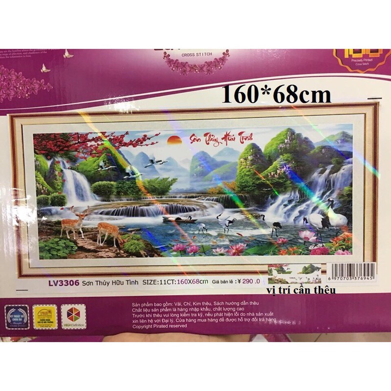 Tranh thêu chữ thập Phong Cảnh LV3306 (160x68) chưa thêu