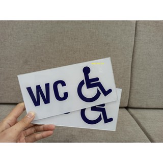 Biển chỉ dẫn chất liệu mica 10x20cm chỉ dẫn toilet-wc - hình thật