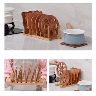 Thanh giá để chén đĩa, vung nồi ,nắp cho nhà bếp 7 thanh, chất liệu gỗ tự nhiên, an toàn