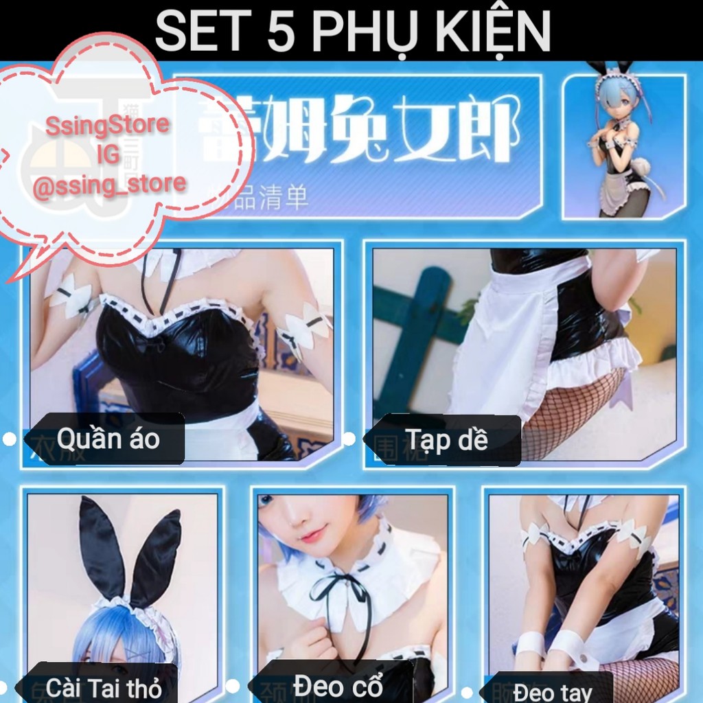 Set COSPLAY REM & RAM "Nữ Bồi Bàn" sexy ( Hàng order ) | BigBuy360 - bigbuy360.vn