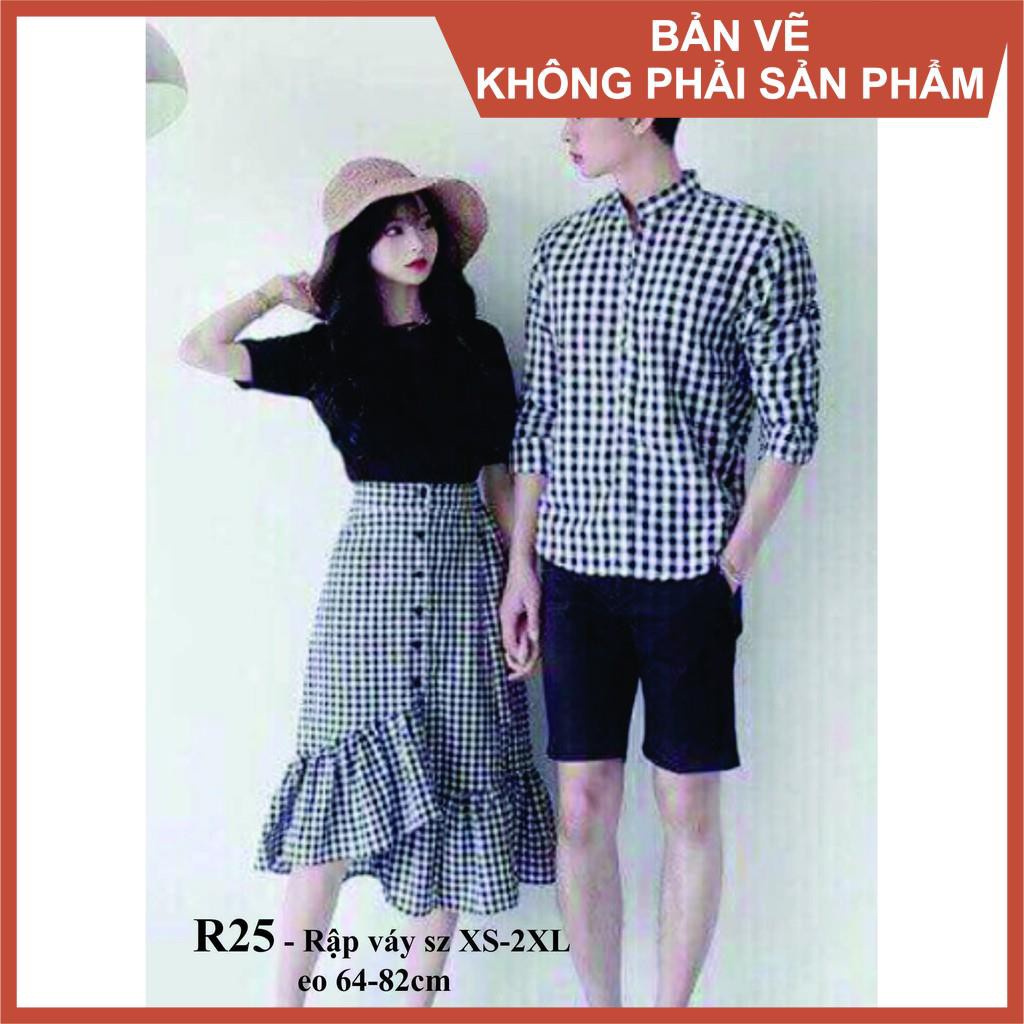 Rập giấy mã R25 cho mẹ - Rập chân váy đuôi cá (Bản vẽ)