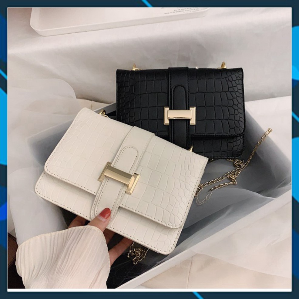 Túi xách nữ, túi đeo chéo vân da cá sấu khóa chữ H trẻ trung thanh lịch TX26 - Chip Xinh Boutique