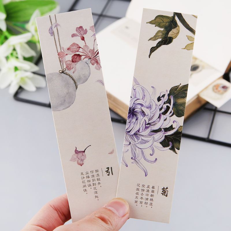 Set 30 Thẻ Đánh Dấu Sách Phong Cách Trung Hoa